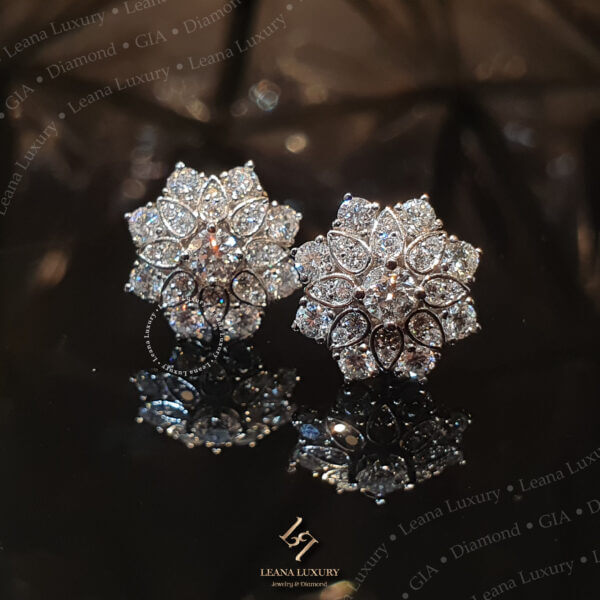 Khuyên tai Kim cương Floral - KT932